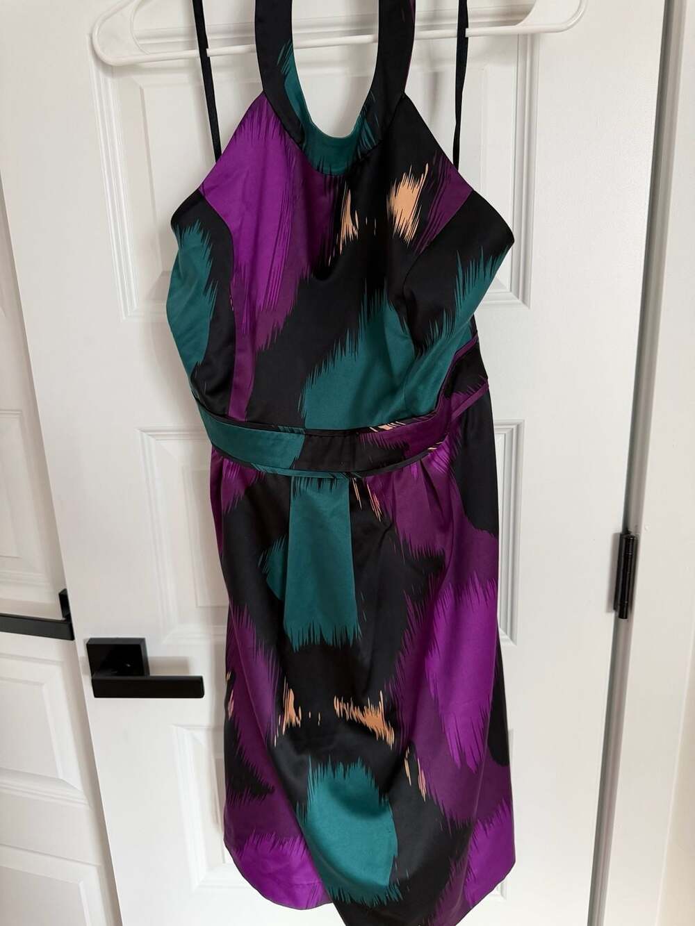The Limited Women's Halter Neck Satin Party Dress, Abstract Print, Size 12